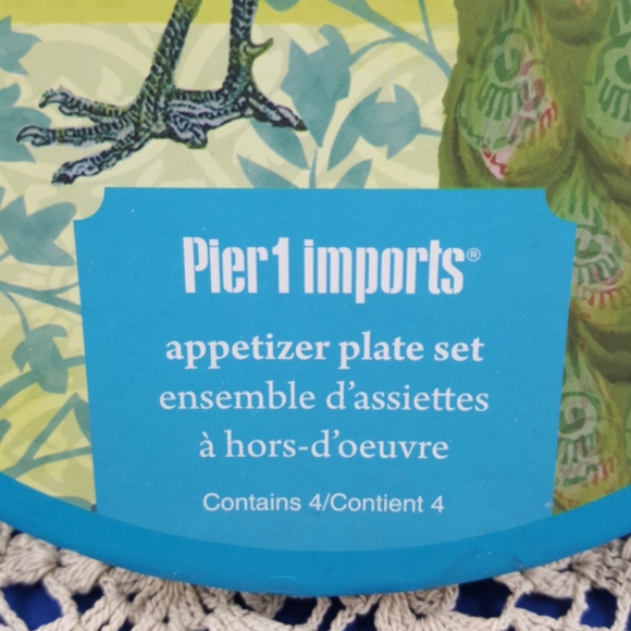 Peacocks 4 Appetizer Plates, Set in Box from PIER 1 - Picture 5 of 7